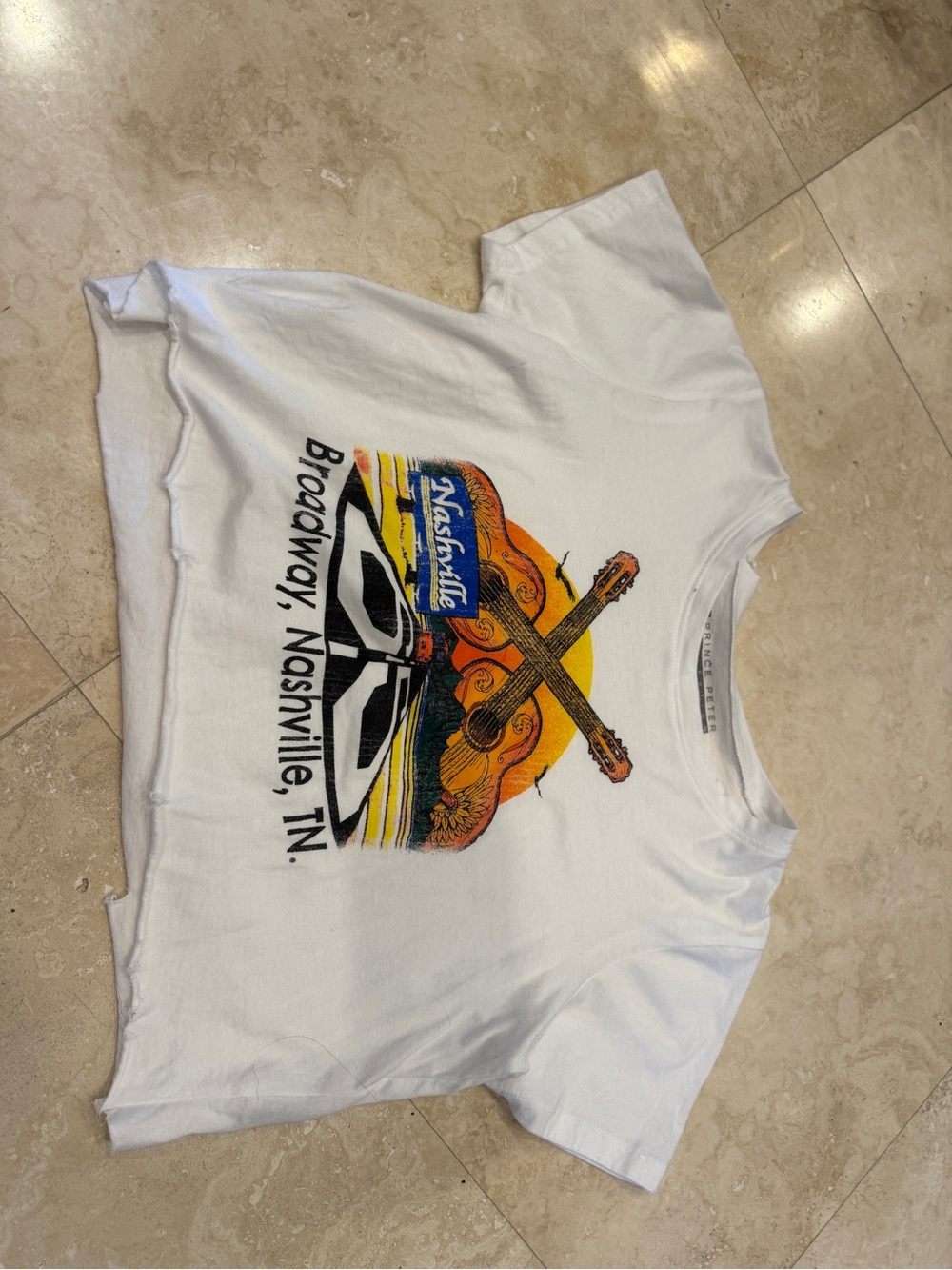 Prince Peter Collection White Short Sleeve Nashville Guitar Graphic Tee